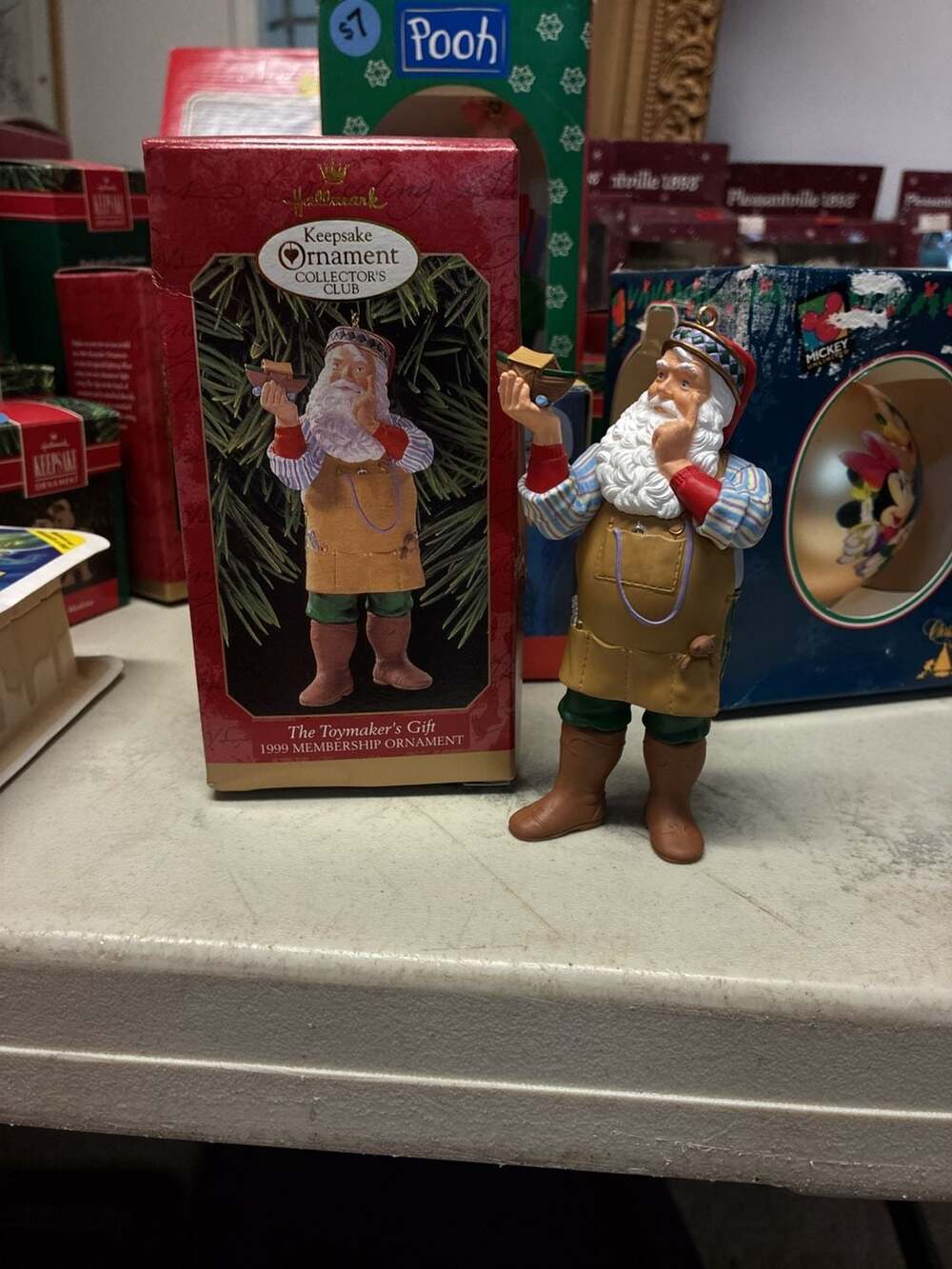 Hallmark Keepsake Ornament Collector Club 1999 The Toymaker's Gift Santa w/boat
